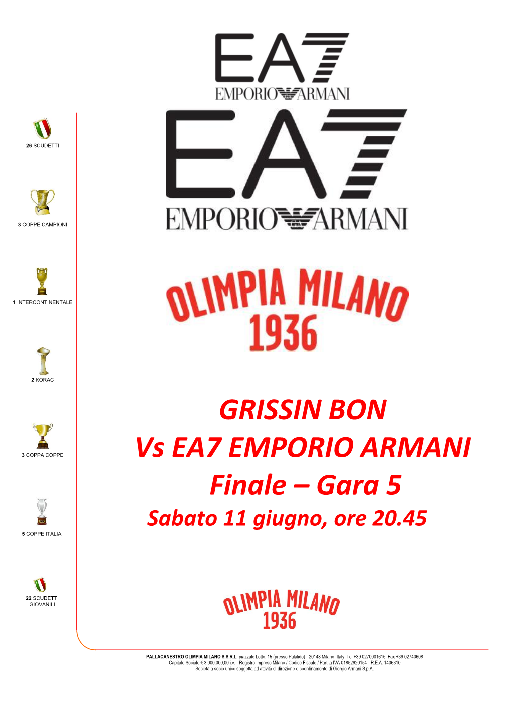 EA7-Reggio Emilia Gara 5 Game Notes