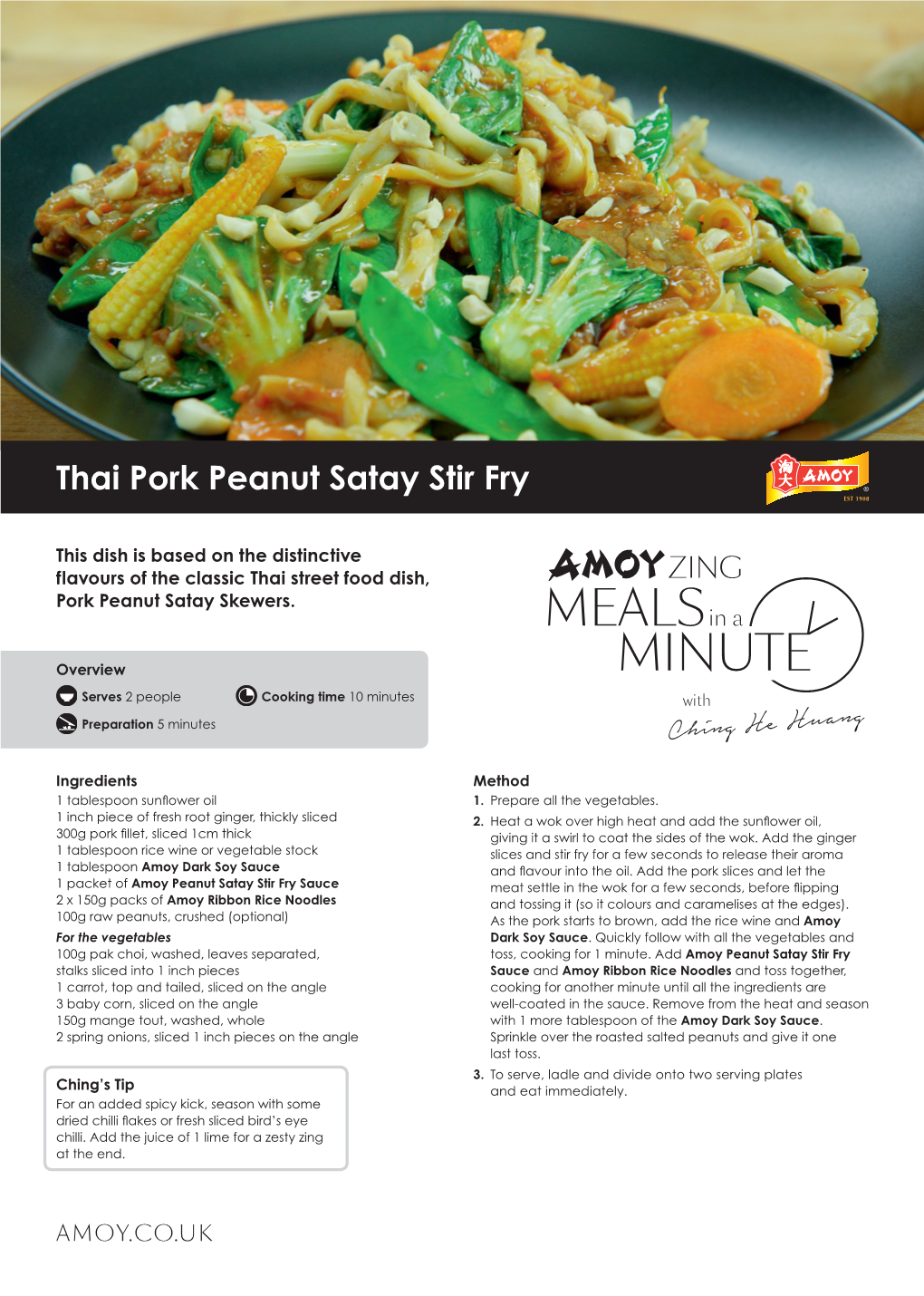 Thai Pork Peanut Satay Stir Fry