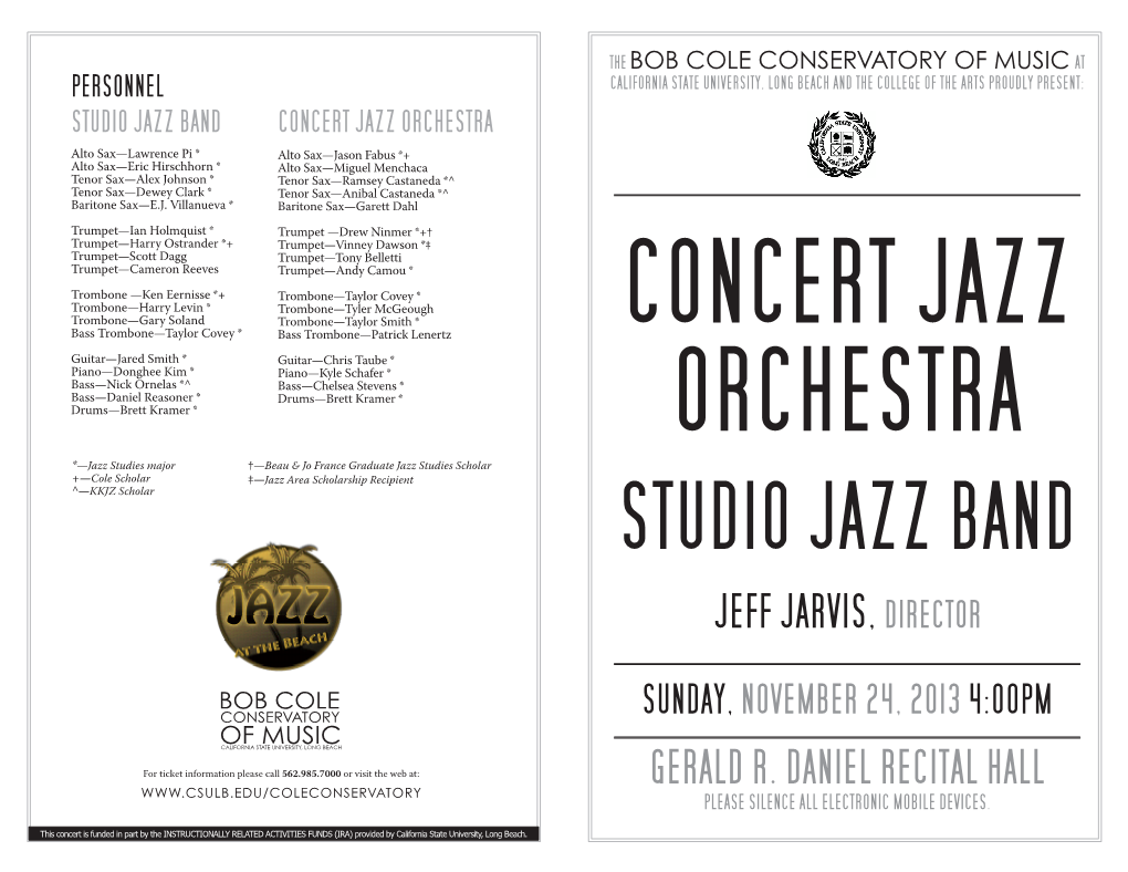 Studio Jazz Band Concert Jazz Orchestra