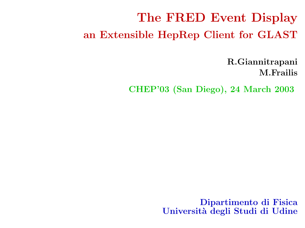 The FRED Event Display an Extensible Heprep Client for GLAST