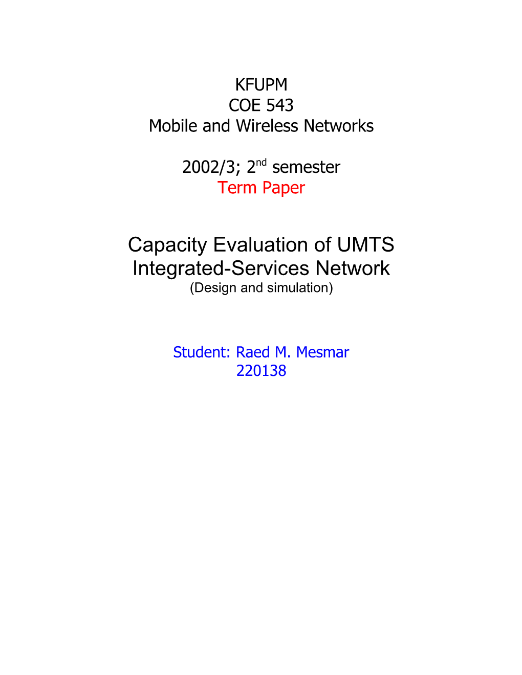 Mobile and Wireless Networks