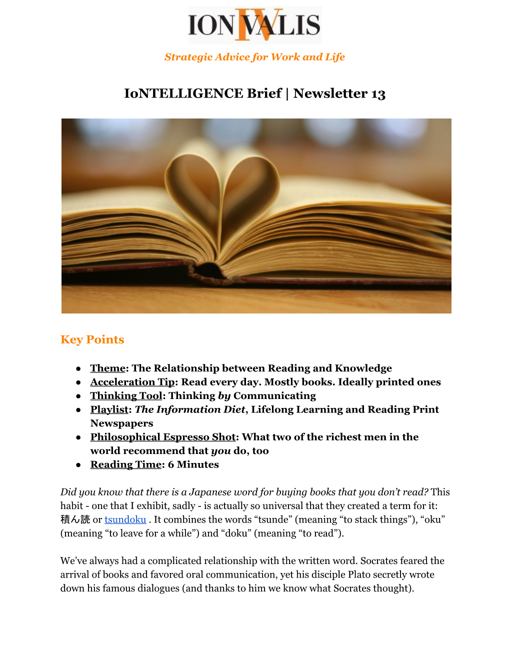 Iontelligence Brief Newsletter 13 | Reading