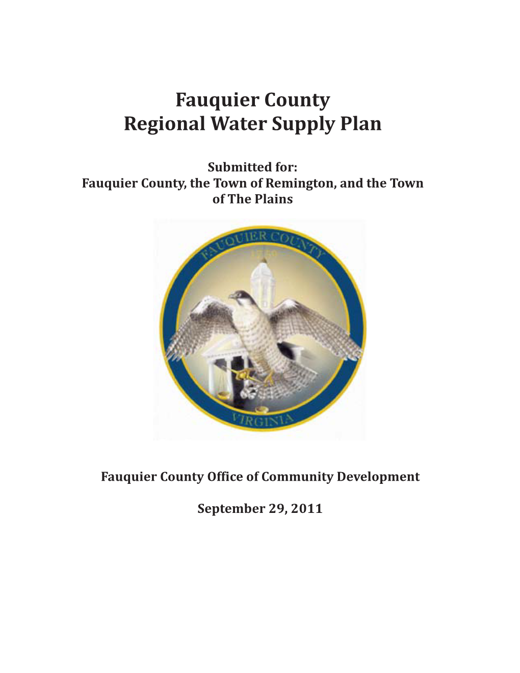 Fauquier County Regional Water Supply Plan