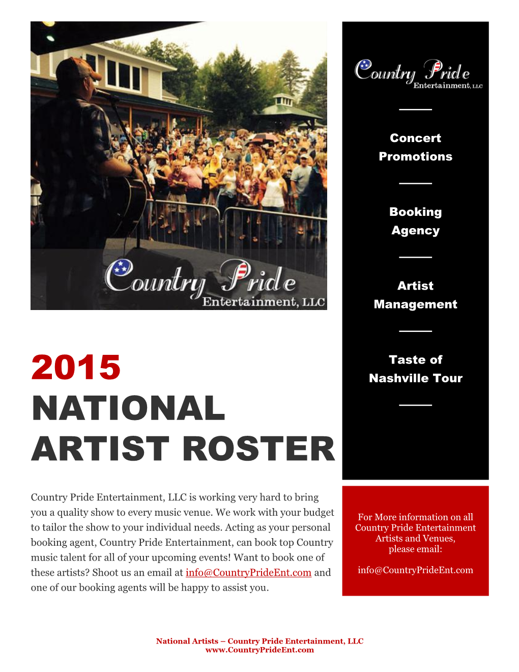 2015 National Artist Roster