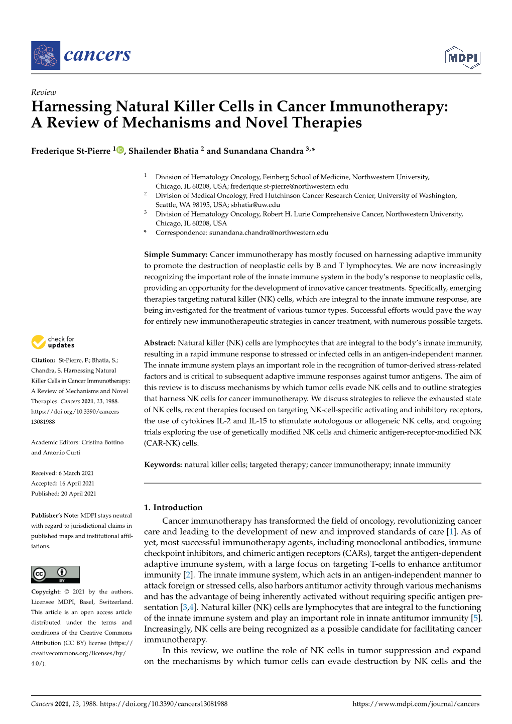 Harnessing Natural Killer Cells in Cancer Immunotherapy: a Review of Mechanisms and Novel Therapies