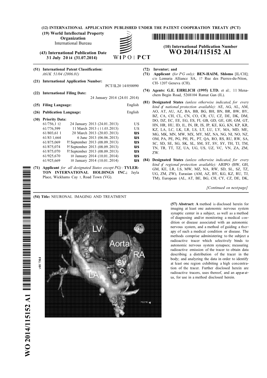 WO 2014/115152 Al 31 July 20 14 (31.07.2014) W P O P CT