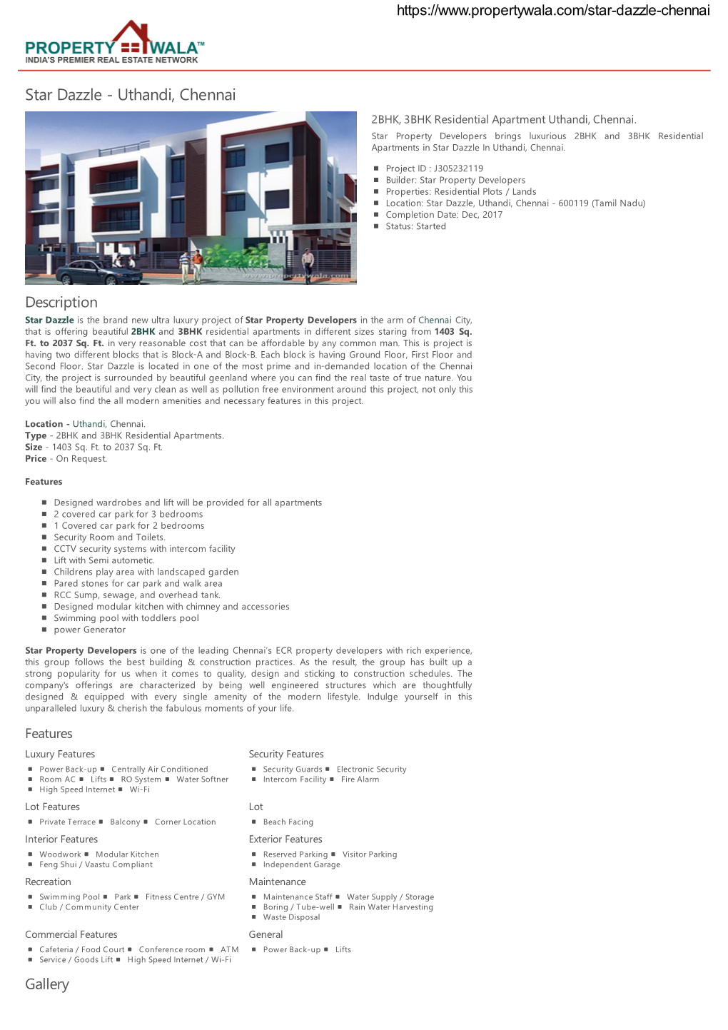 Uthandi, Chennai 2BHK, 3BHK Residential Apartment Uthandi, Chennai