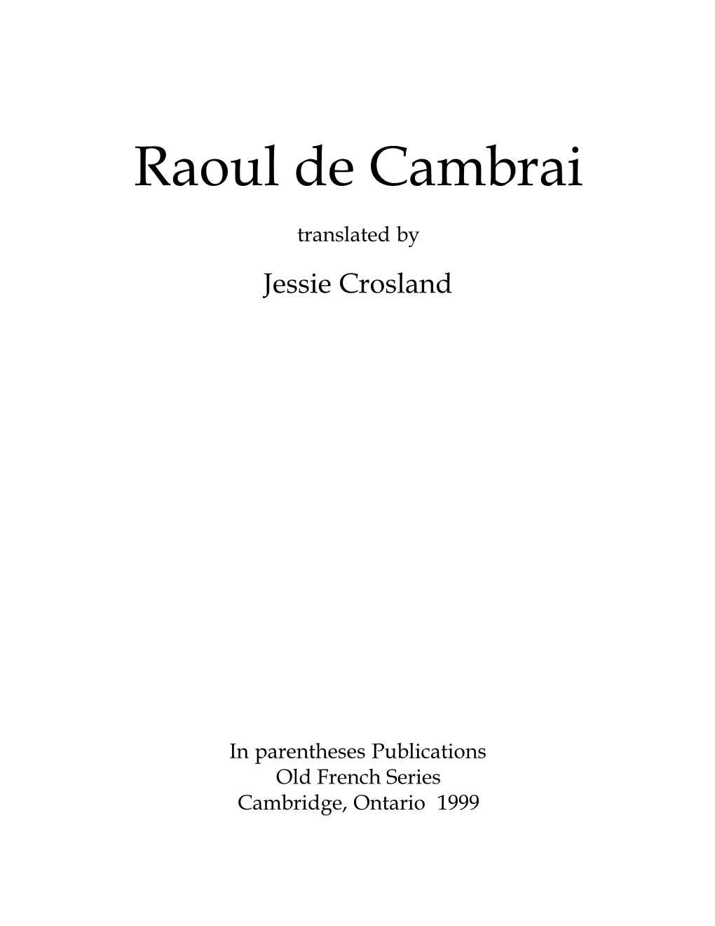 Raoul De Cambrai