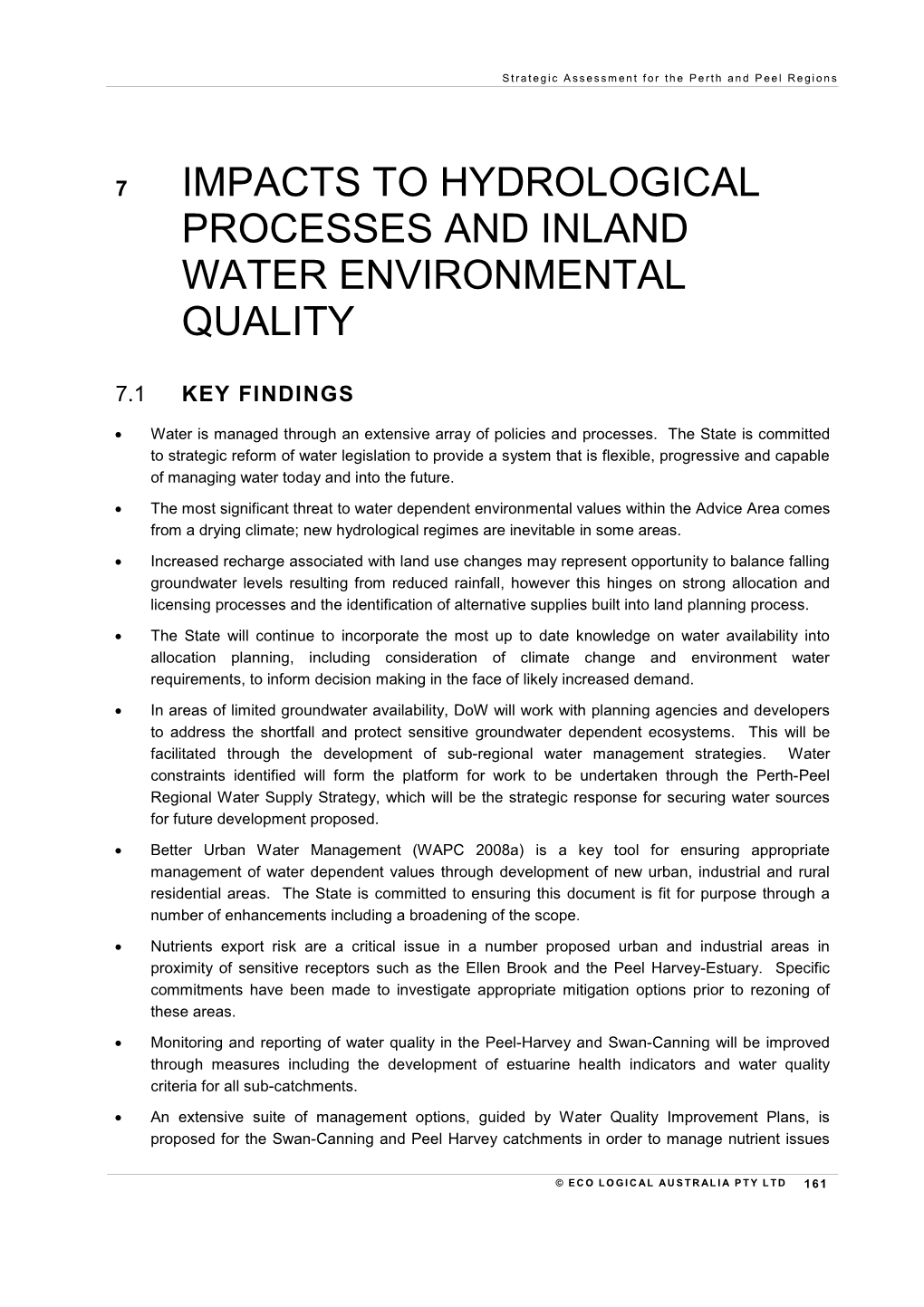 Impacts to Hydrological Processes and Inland Water Environmental Quality