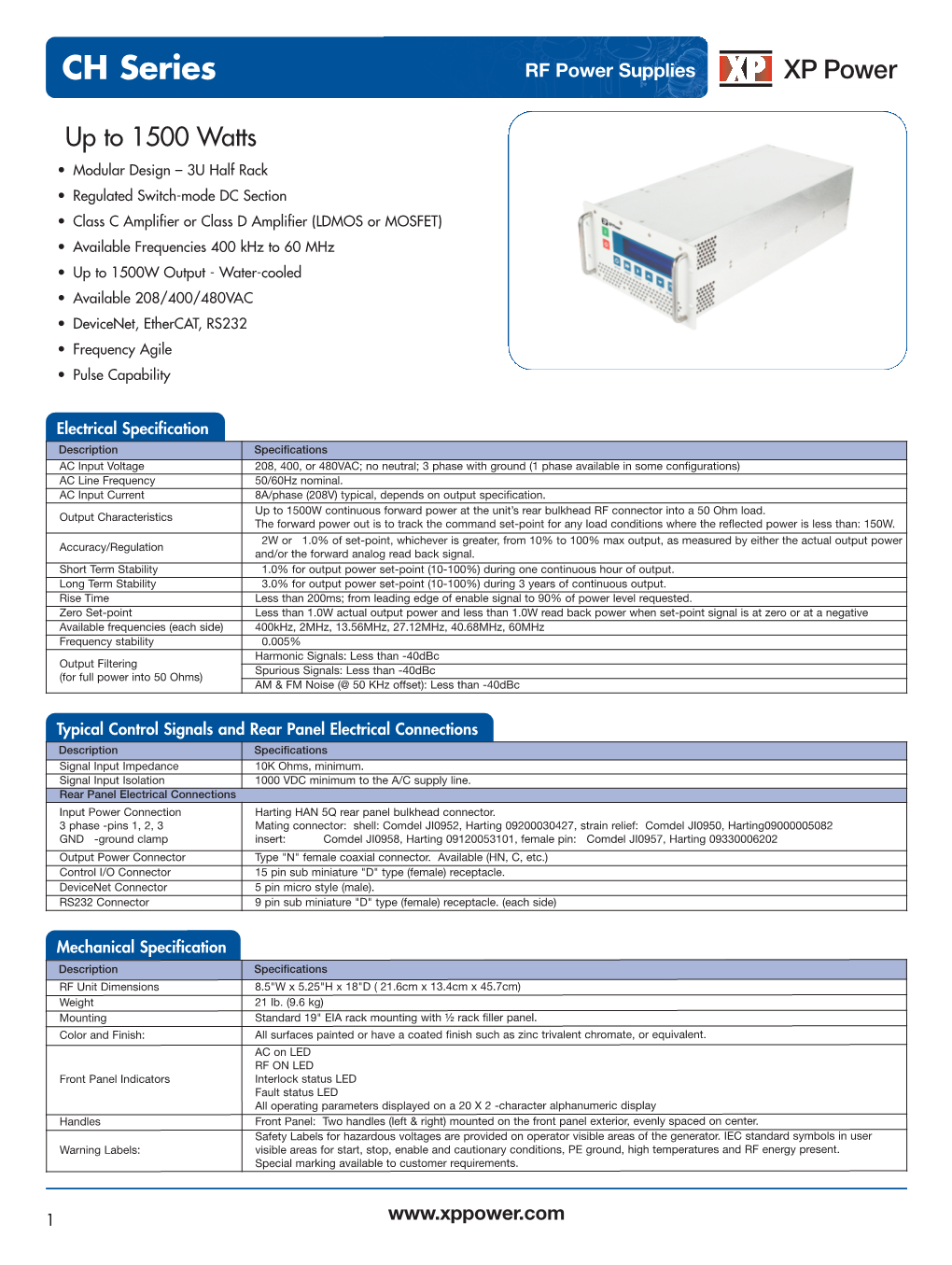 CH Series RF Power Supplies