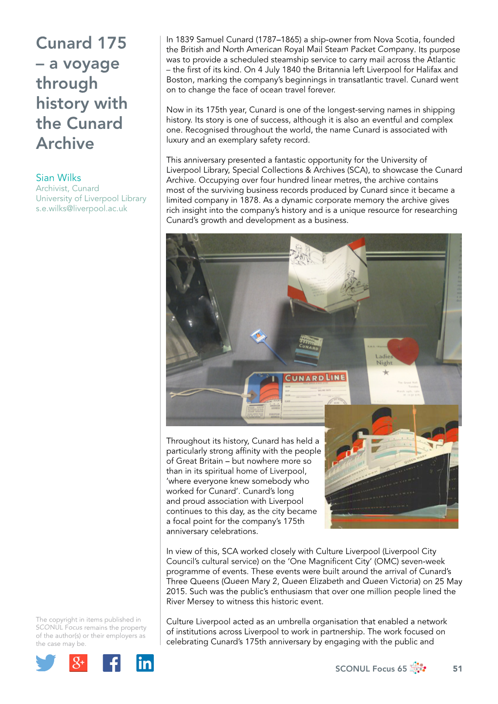 A Voyage Through History with the Cunard Archive