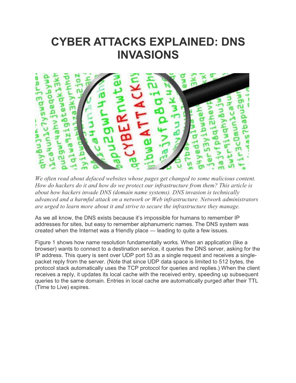 Cyber Attacks Explained: Dns Invasions