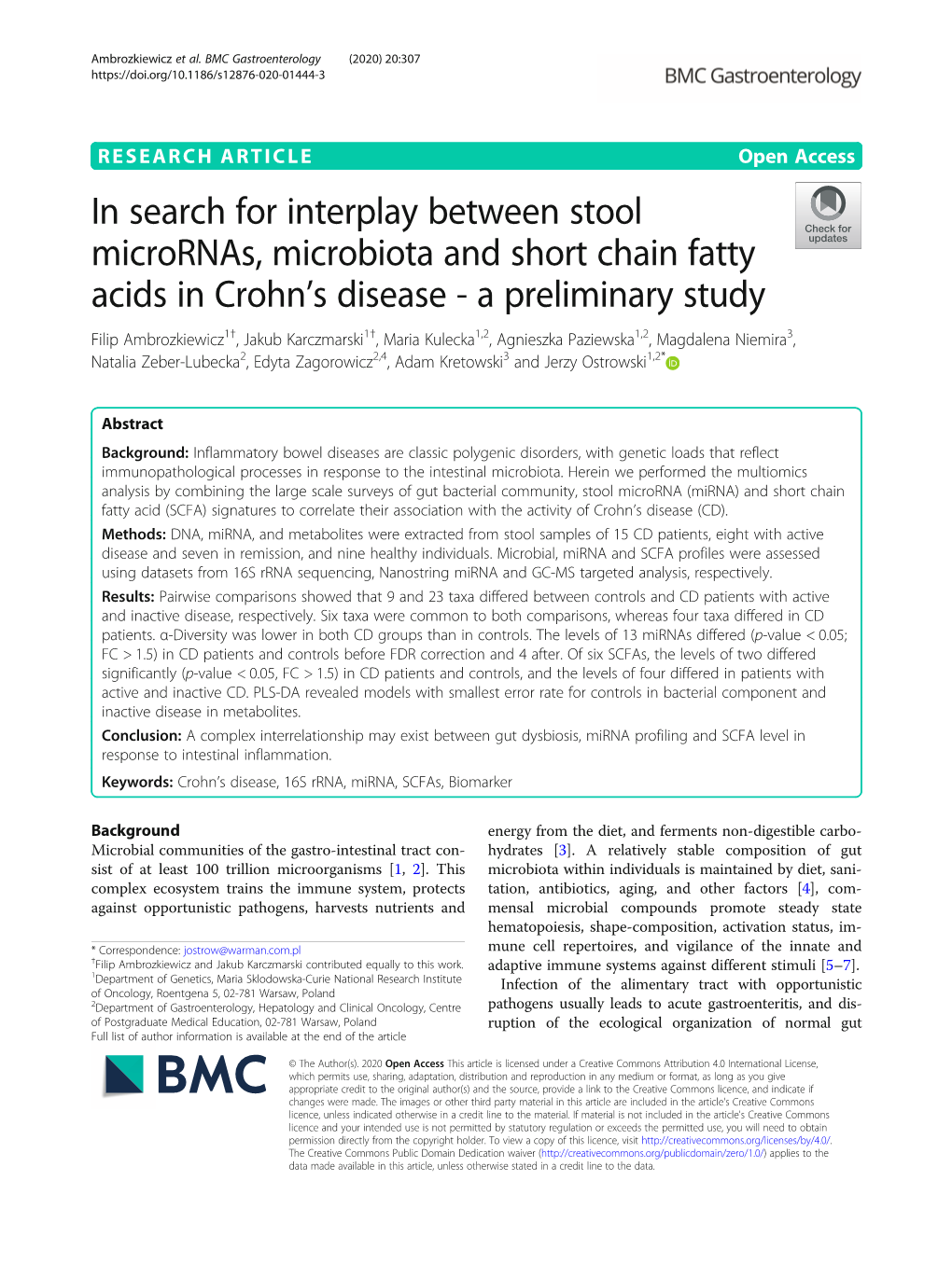 In Search for Interplay Between Stool