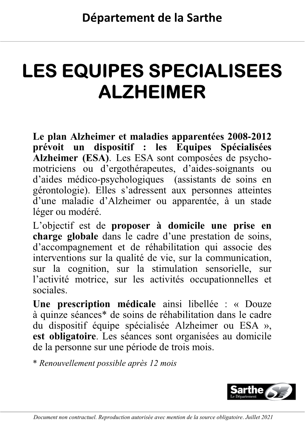 Les Equipes Specialisees Alzheimer