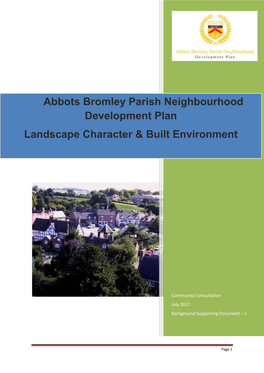 Landscape Character and Built Environment