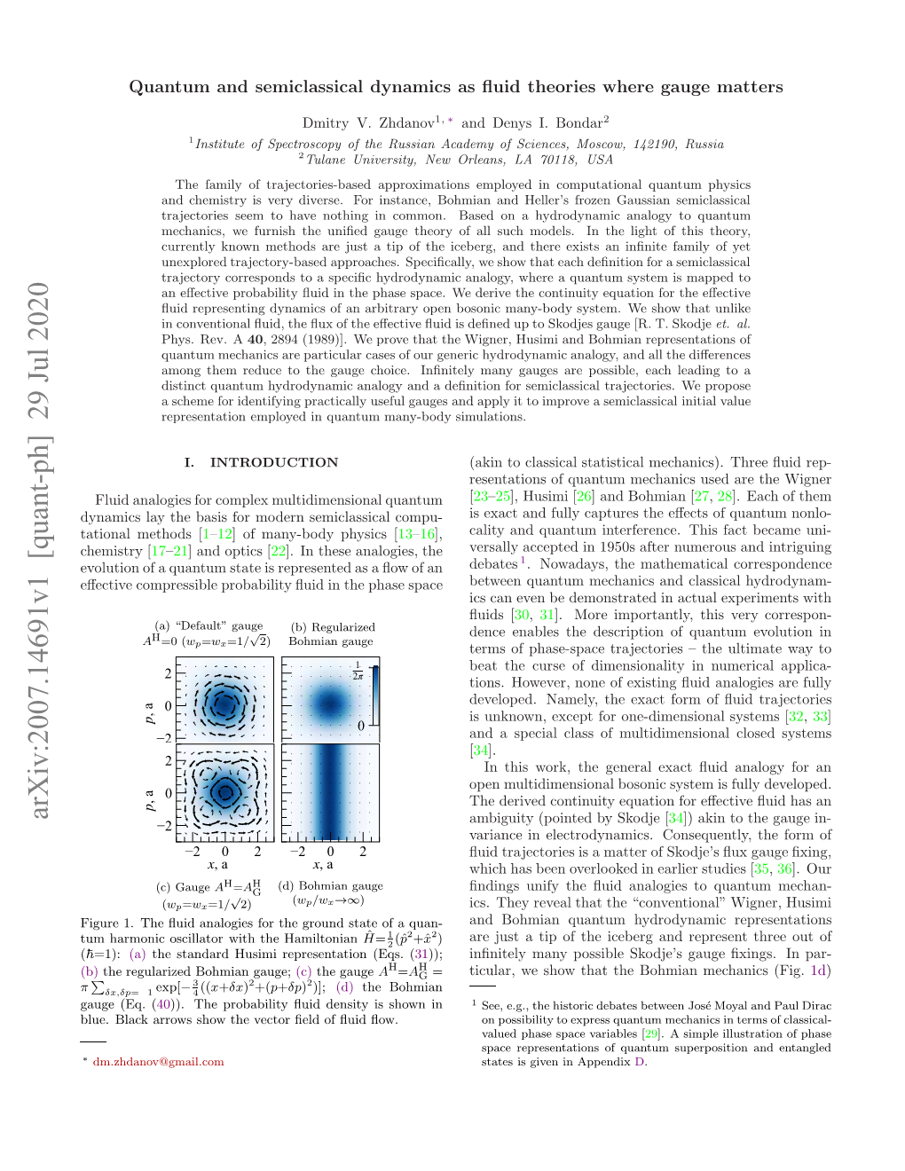 Arxiv:2007.14691V1 [Quant-Ph] 29 Jul 2020 ( Ag E.( (Eq