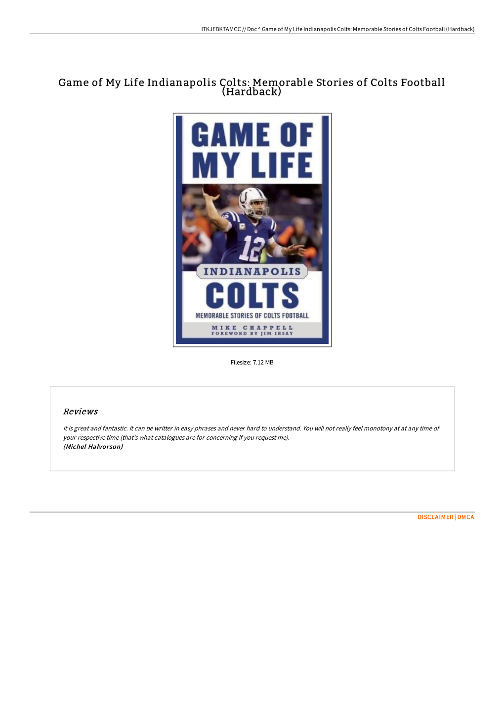 Game of My Life Indianapolis Colts: Memorable Stories of Colts Football (Hardback)
