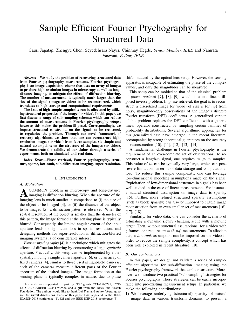 Sample Efficient Fourier Ptychography for Structured Data