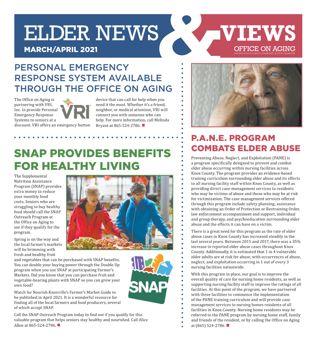 Elder News Views March/April 2021