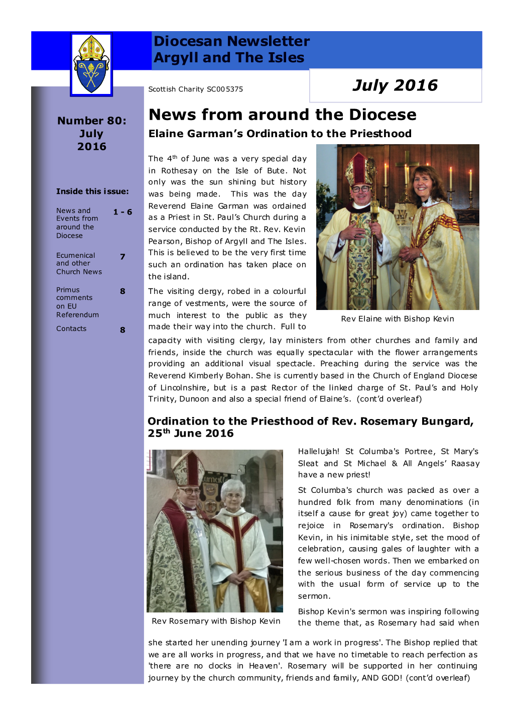 News from Around the Diocese July 2016