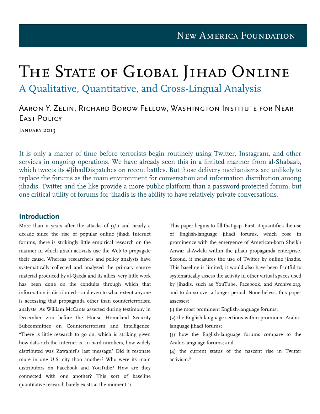 The State of Global Jihad Online a Qualitative, Quantitative, and Cross-Lingual Analysis