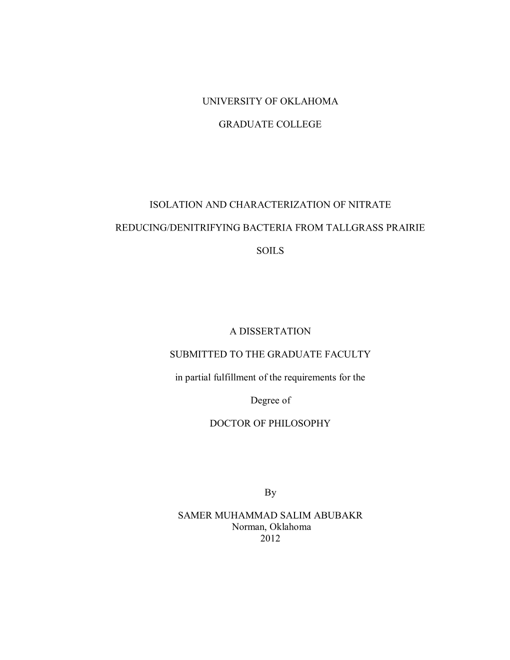 Doctoral Dissertation Template