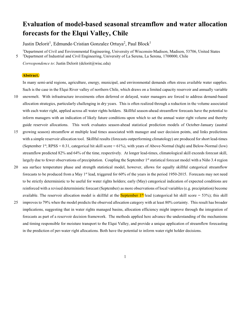 Evaluation of Model-Based Seasonal Streamflow and Water Allocation