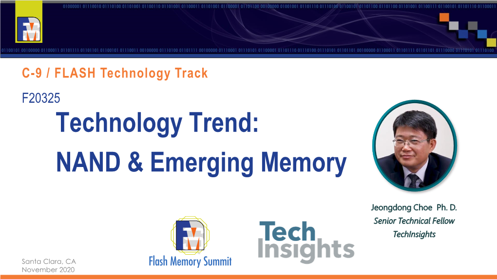 F20325 Technology Trend: NAND & Emerging Memory