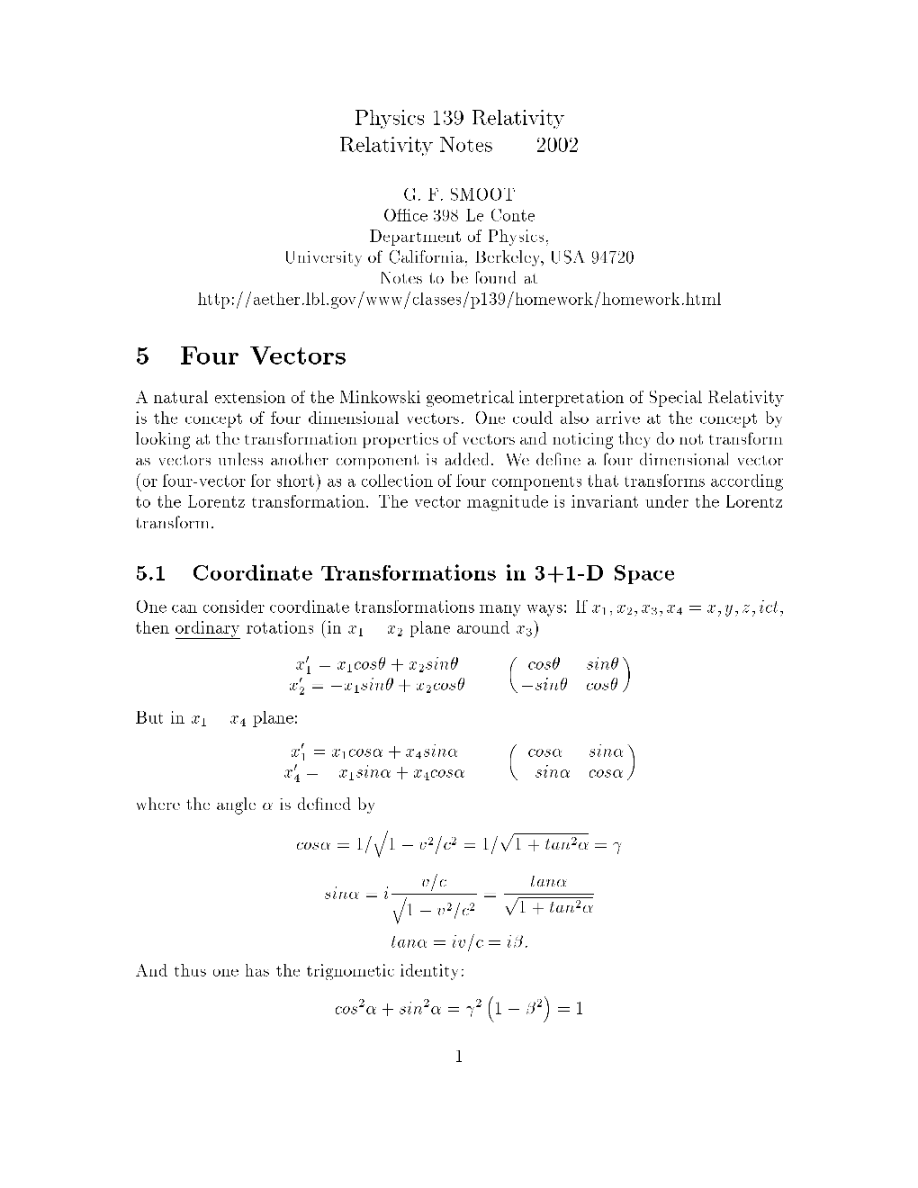 5 Four Vectors