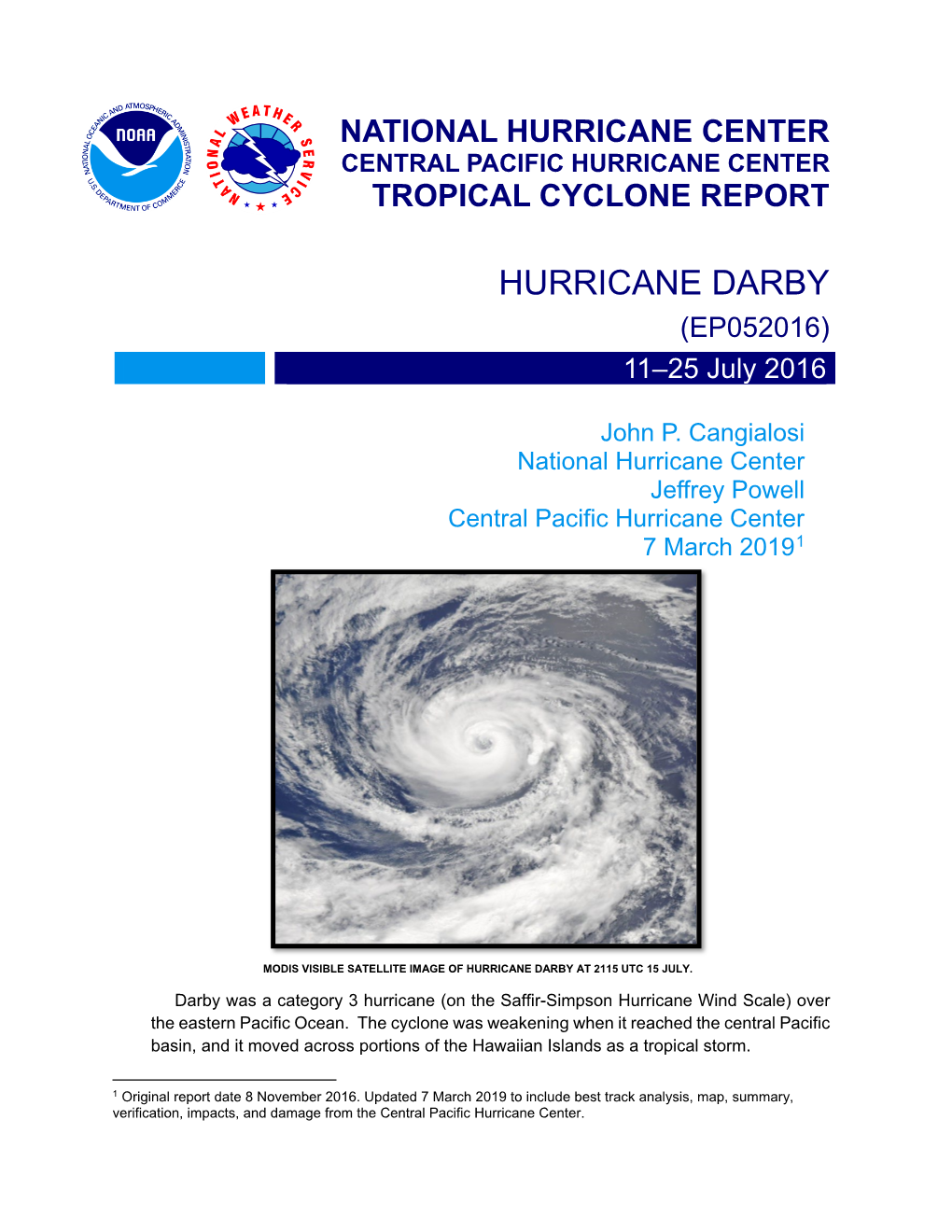 HURRICANE DARBY (EP052016) 11–25 July 2016