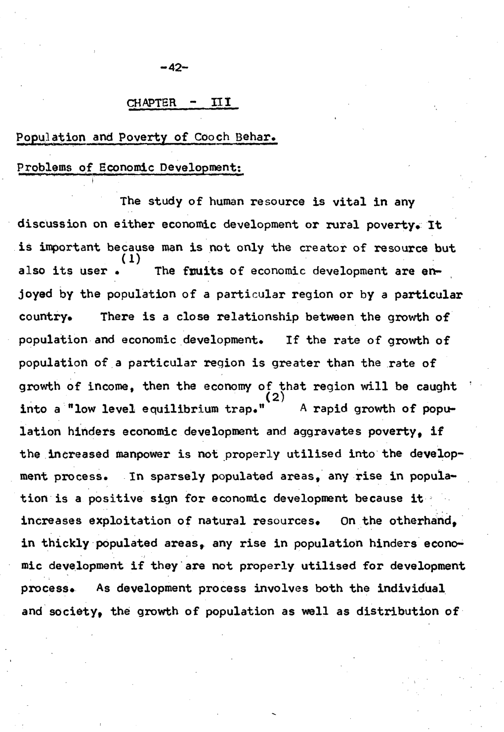 CHAPTER - TII E. Op~.1Eion and Poverty of Cooch Behar