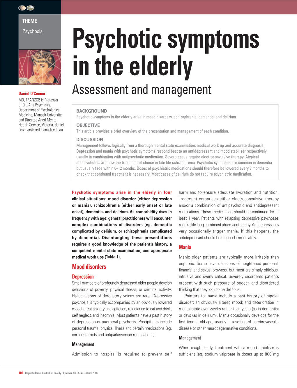 Psychotic Symptoms in the Elderly