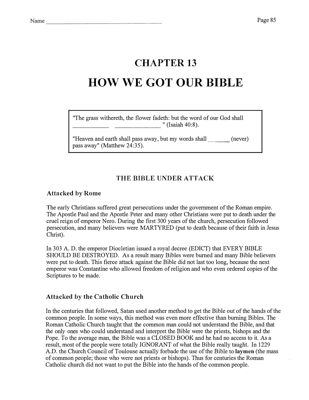 How We Got Our Bible