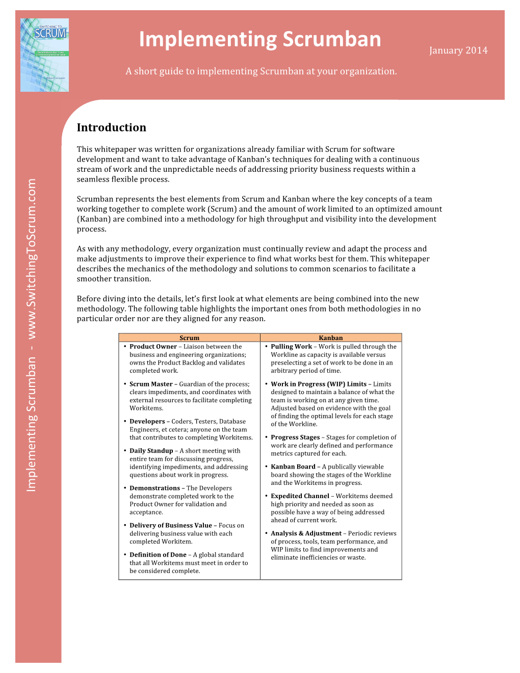 Implementing Scrumban Whitepaper