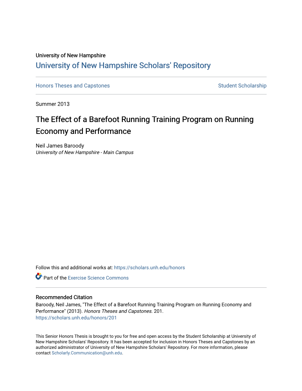 The Effect of a Barefoot Running Training Program on Running Economy and Performance