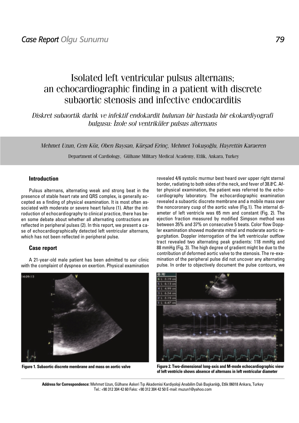 Isolated Left Ventricular Pulsus Alternans