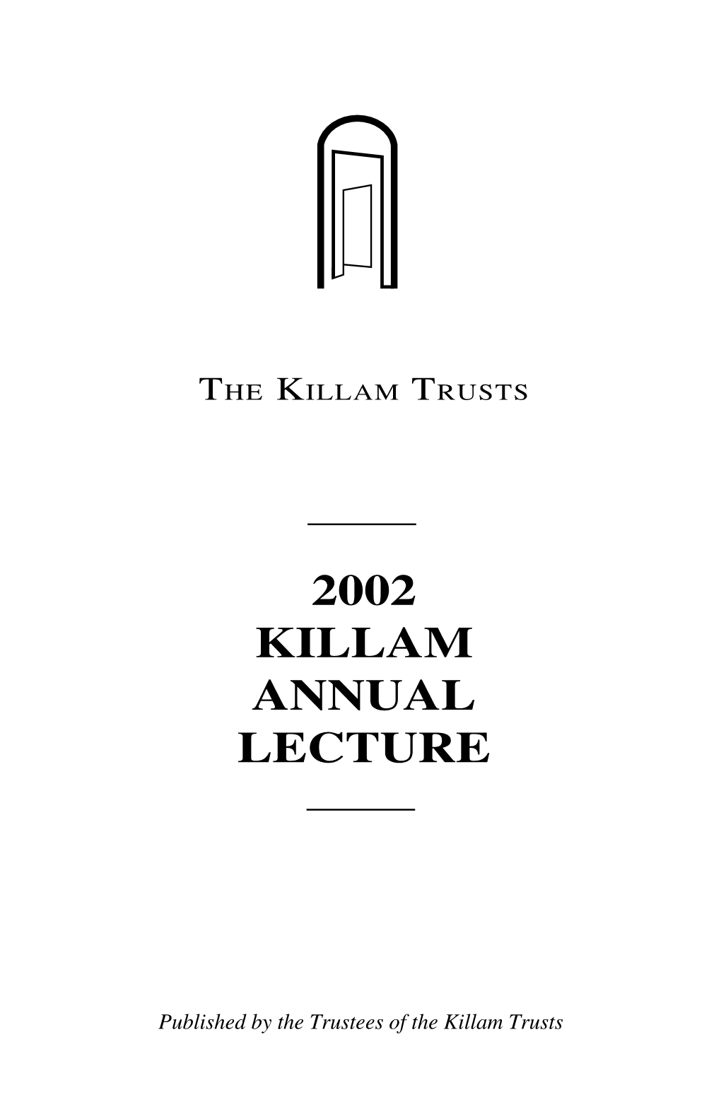 2002 Killam Annual Lecture