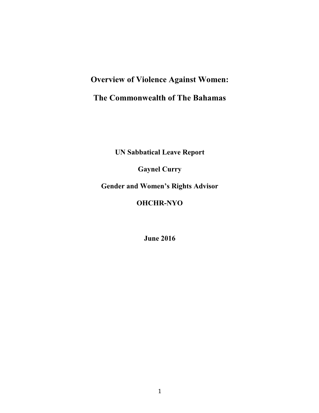 Overview of Violence Against Women: the Commonwealth of The