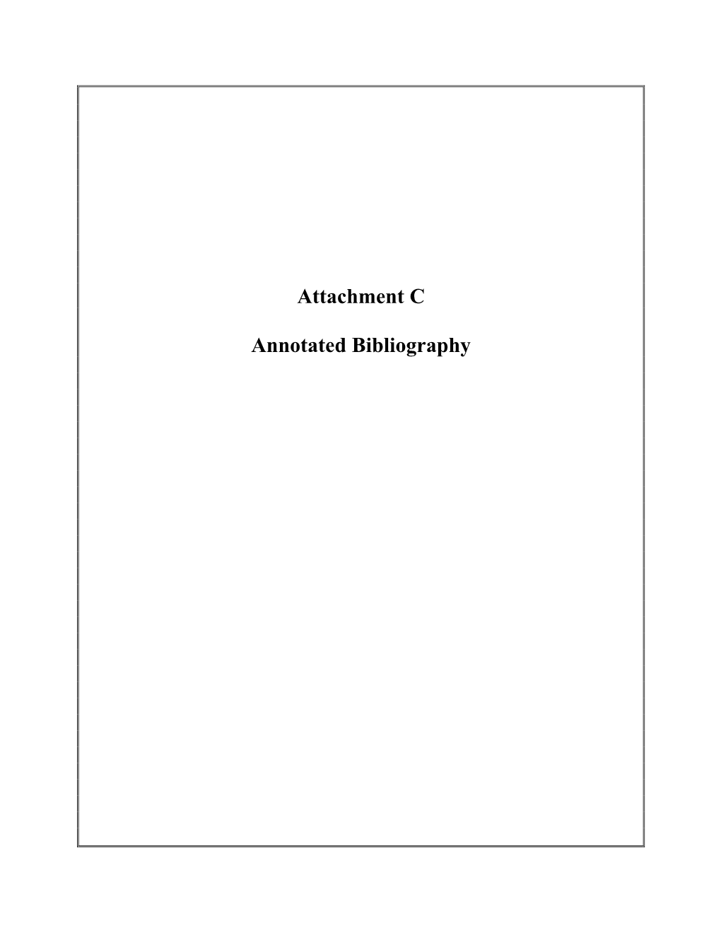 Attachment C Annotated Bibliography