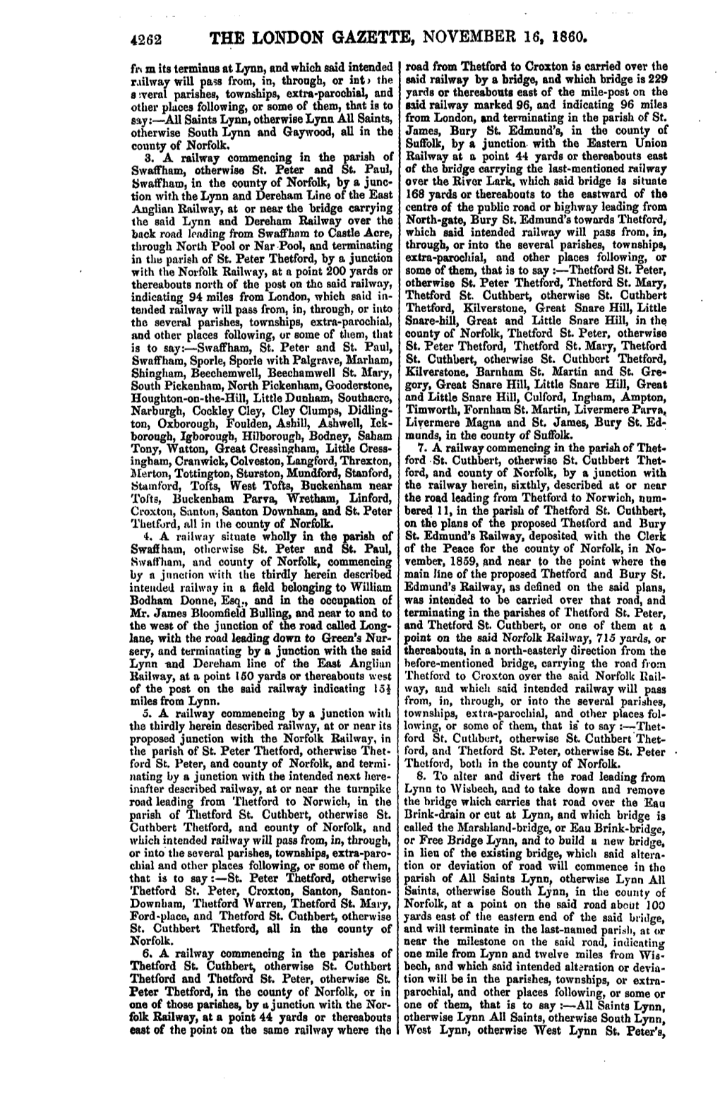 The London Gazette, November 16, 1860