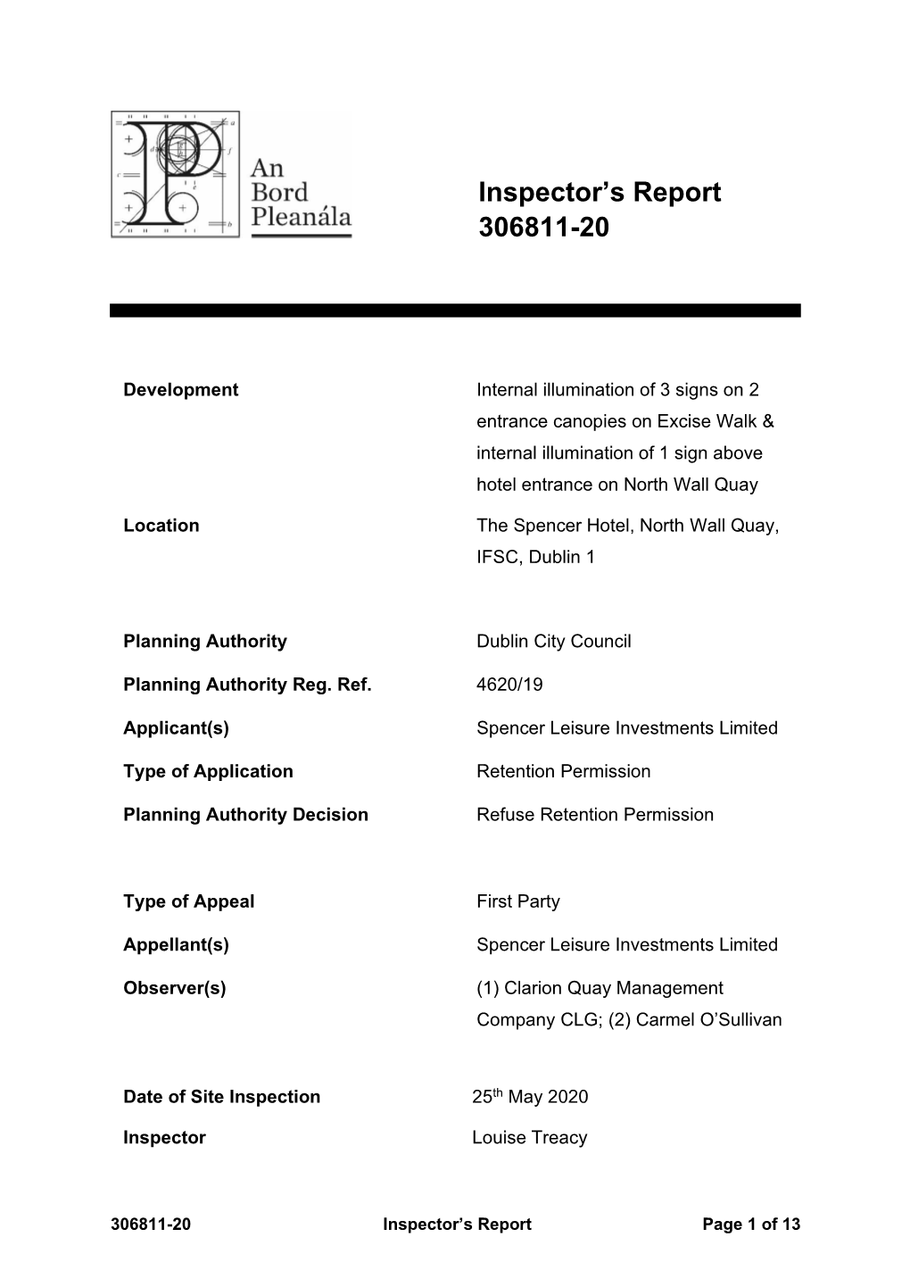 Report Template Normal Planning Appeal