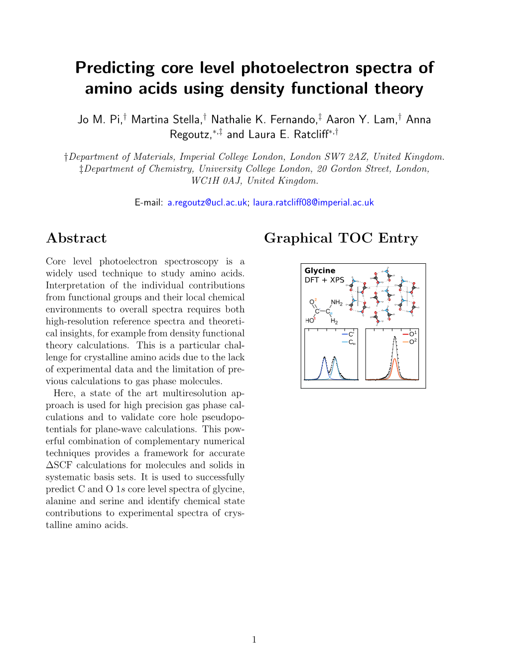 Predicting Core Level Photoelectron Spectra of Amino Acids Using Density Functional Theory