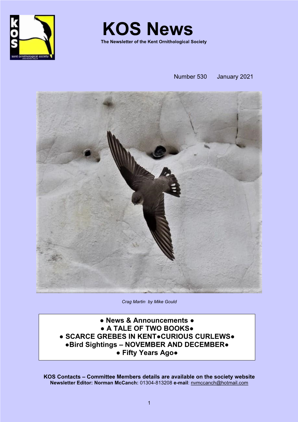 KOS News the Newsletter of the Kent Ornithological Society