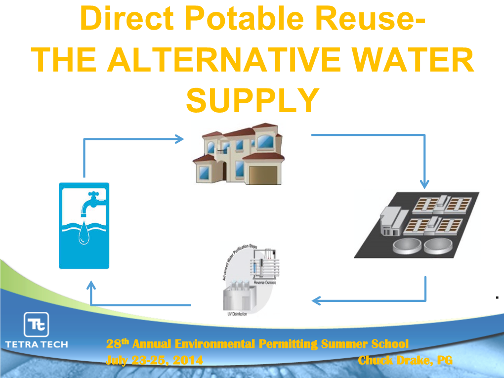 Direct Potable Reuse- the ALTERNATIVE WATER SUPPLY