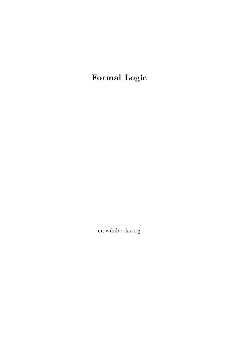 Formal Logic