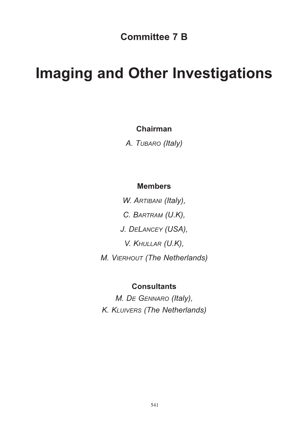 Imaging and Other Investigations