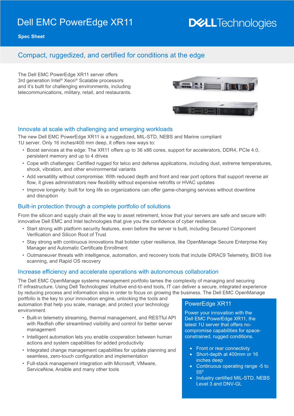 Dell EMC Poweredge XR11