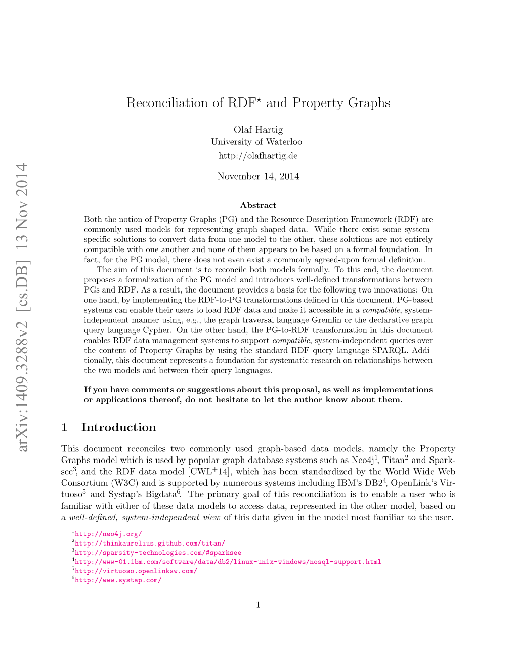 Reconciliation of RDF⋆ and Property Graphs