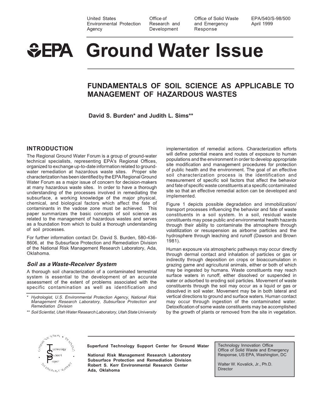 Ground Water Issue