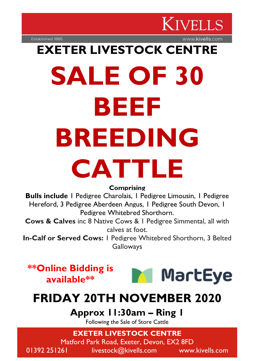 Sale of 30 Beef Breeding Cattle